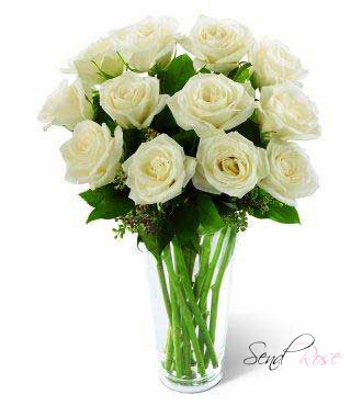 send 12 white roses